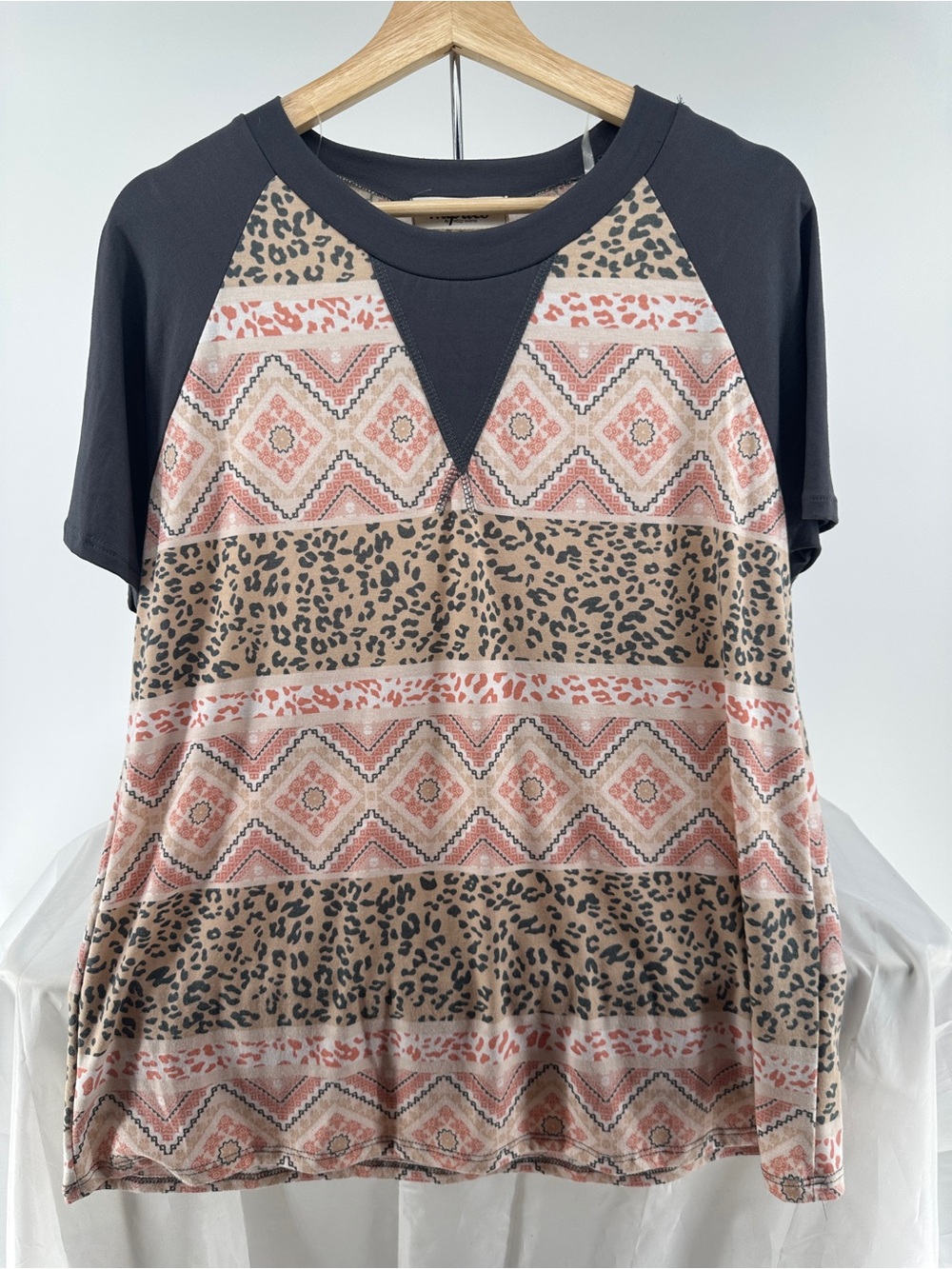 NWT cheetah and Aztec print tshirt
